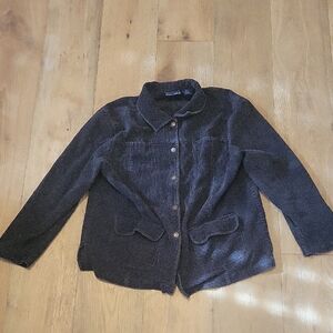 Jane Ashley Black Cordhoury Jacket Size Large